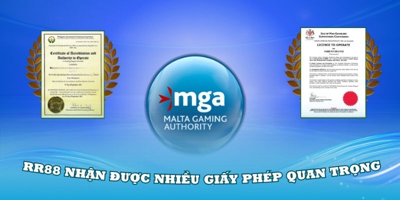 Nhà cái RR88 nhận được nhiều giấy phép quan trọng của tổ chức quốc tế